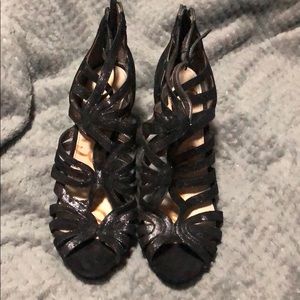 Black metallic sandal heels *make an offer*